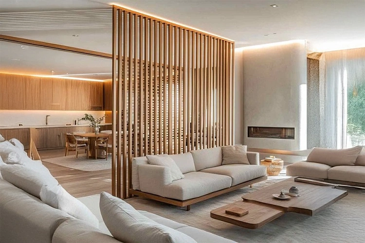 Partisi ruangan minimalis dari kayu, Sumber: woodenstreet.com